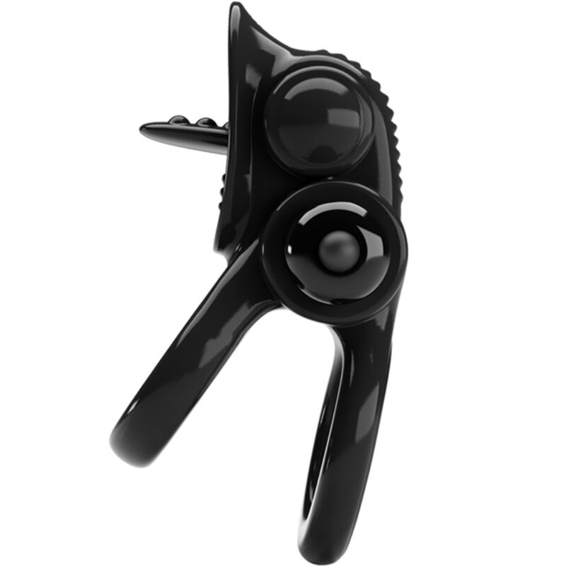PRETTY LOVE - PASSIONATE RING DOUBLE VIBRATING RING + CLITORIS STIMULATOR BLACK - NOCTURNA DESIRES
