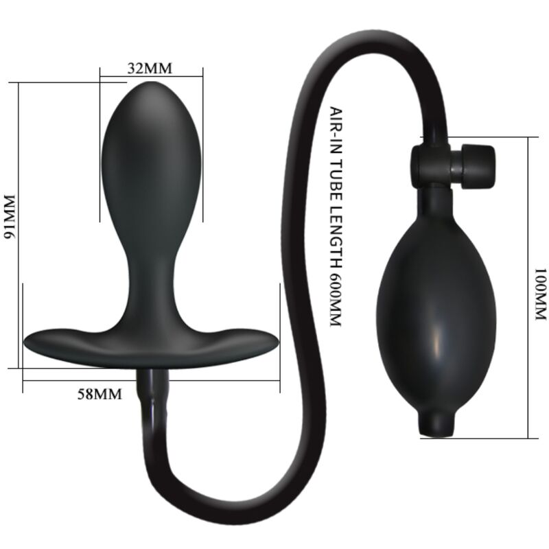 PRETTY LOVE - INFLATABLE ANAL PLUG BLACK - NOCTURNA DESIRES