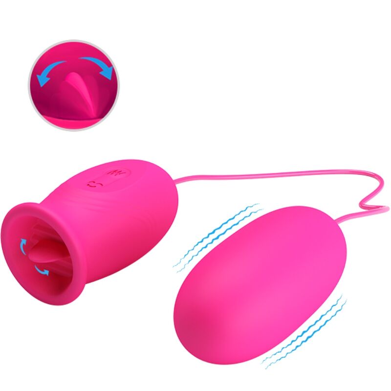 PRETTY LOVE - DAISY VIBRATING EGG + CLITORIS STIMULATING TONGUE PINK - NOCTURNA DESIRES