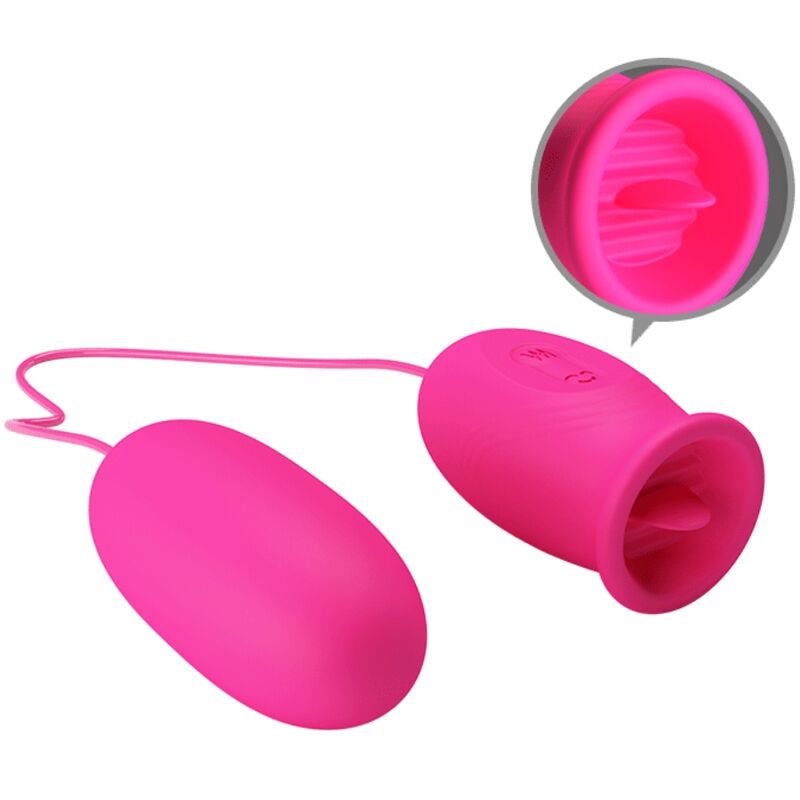 PRETTY LOVE - DAISY VIBRATING EGG + CLITORIS STIMULATING TONGUE PINK - NOCTURNA DESIRES
