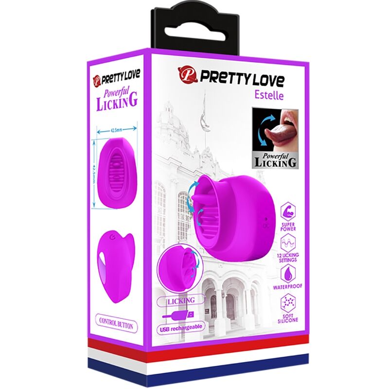 PRETTY LOVE - ESTELLE TONGUE CLITORIS STIMULATOR 12 VIBRATIONS PURPLE - NOCTURNA DESIRES