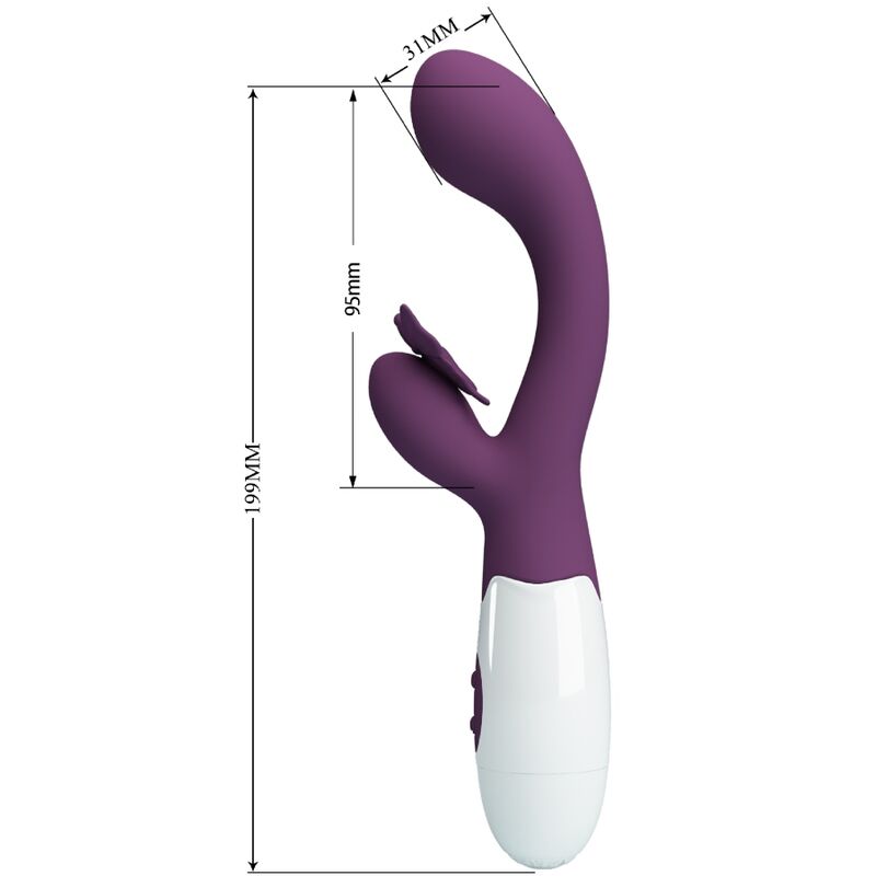 PRETTY LOVE - BUTTERFLY KISS RABBIT VIBRATOR & G-SPOT STIMULATOR PURPLE - NOCTURNA DESIRES