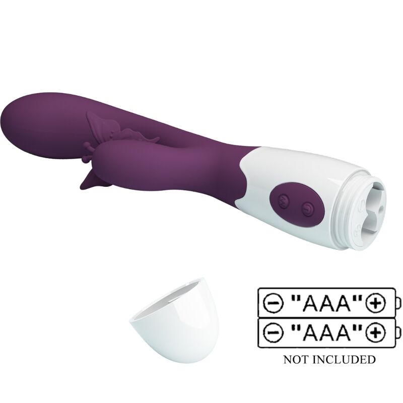 PRETTY LOVE - BUTTERFLY KISS RABBIT VIBRATOR & G-SPOT STIMULATOR PURPLE - NOCTURNA DESIRES