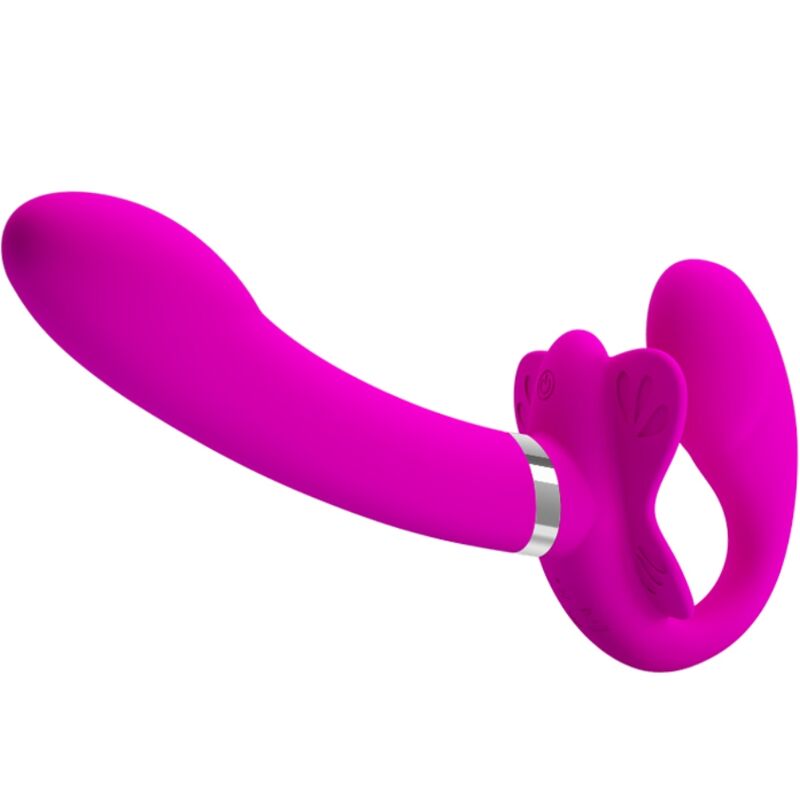 PRETTY LOVE - VALERIE DOUBLE STRAP-ON VIBRATOR 12 VIBRATIONS PURPLE - NOCTURNA DESIRES