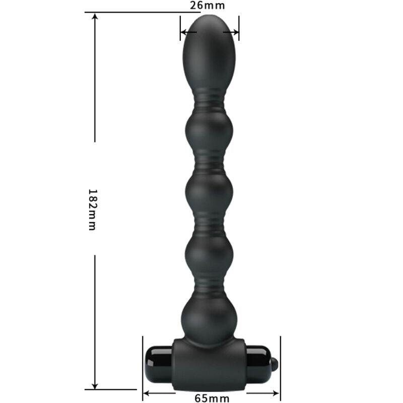 PRETTY LOVE - LYNN SILICONE ANAL PLUG 10 VIBRATIONS BLACK - NOCTURNA DESIRES