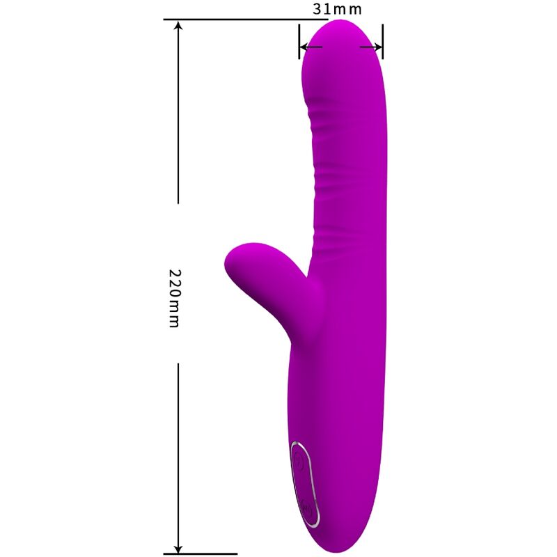 PRETTY LOVE - ANGELIQUE MULTIFUNCTION VIBRATOR + CLITORIS STIMULATOR PURPLE - NOCTURNA DESIRES