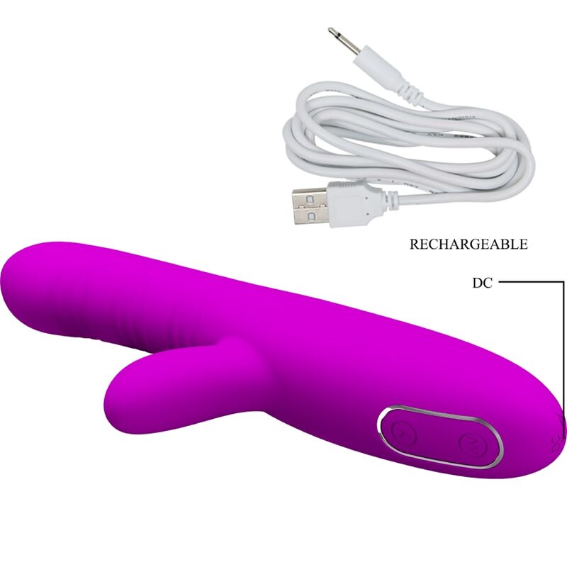 PRETTY LOVE - ANGELIQUE MULTIFUNCTION VIBRATOR + CLITORIS STIMULATOR PURPLE - NOCTURNA DESIRES