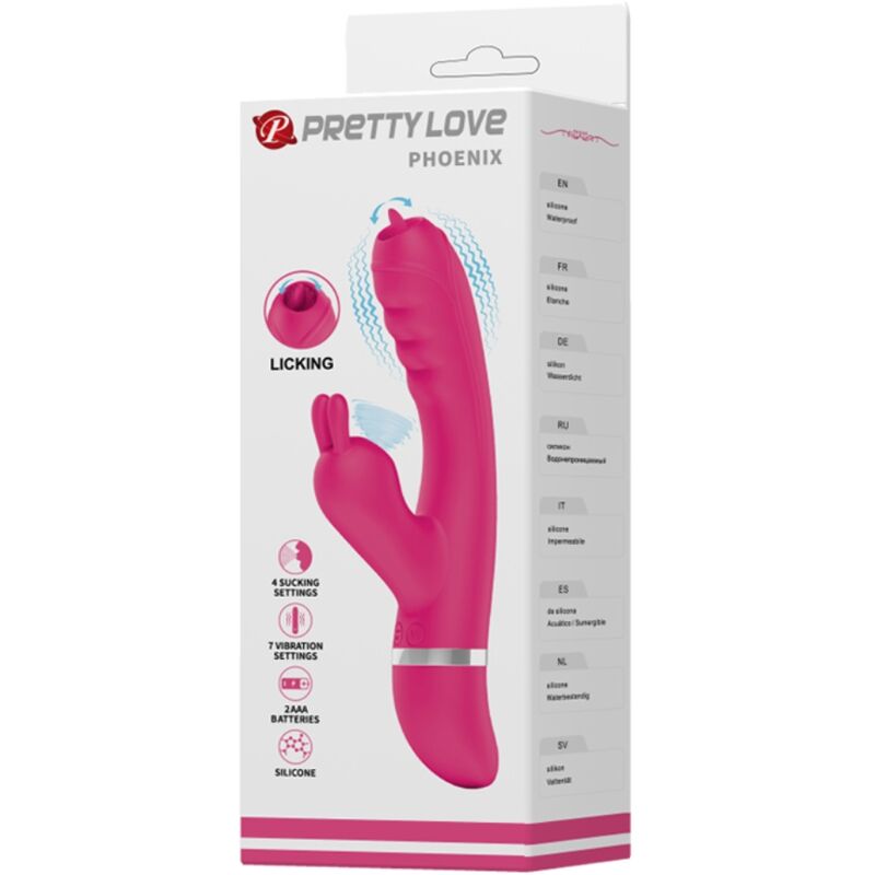 PRETTY LOVE - PHOENIX MULTIFUNCTION RABBIT VIBRATOR PINK - NOCTURNA DESIRES