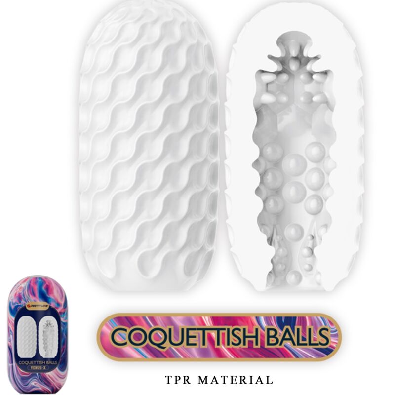 PRETTY LOVE - VENUS X 15 SILICONE MALE MASTURBATORS WHITE - NOCTURNA DESIRES