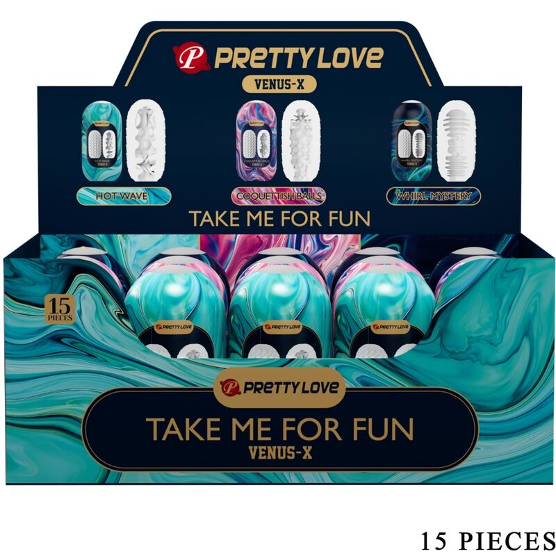 PRETTY LOVE - VENUS X 15 SILICONE MALE MASTURBATORS WHITE - NOCTURNA DESIRES