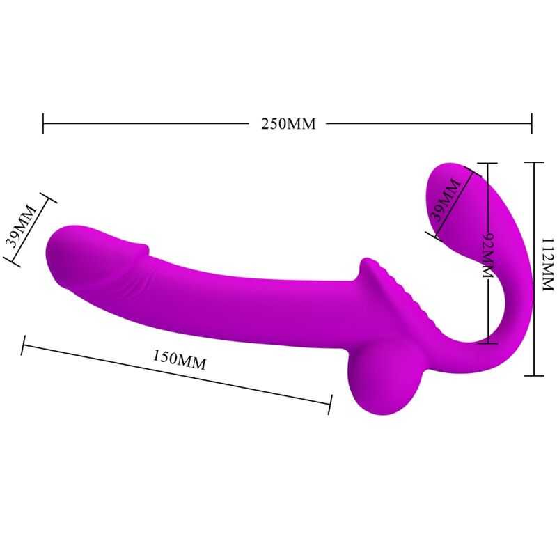 PRETTY LOVE - KELPIE DOUBLE STRAP-ON STIMULATOR PURPLE - NOCTURNA DESIRES
