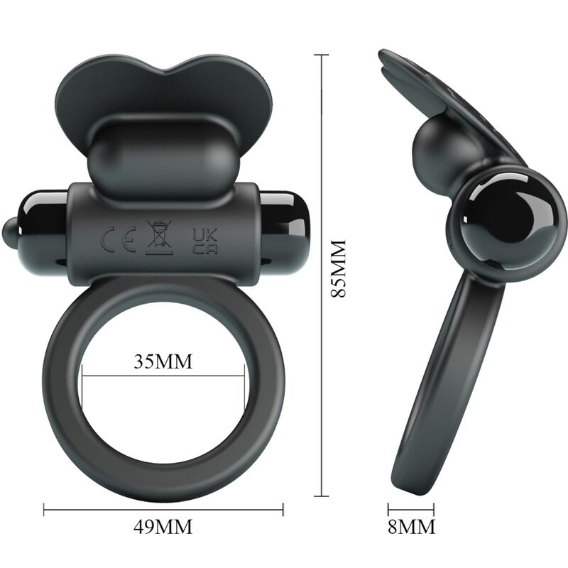 PRETTY LOVE - DEBONAIRE VIBRATING RING RABBIT 10 VIBRATIONS BLACK - NOCTURNA DESIRES