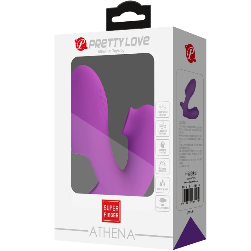 PRETTY LOVE - ATHENA FINGER VIBRATOR WITH CLITORIS STIMULATOR PURPLE - NOCTURNA DESIRES
