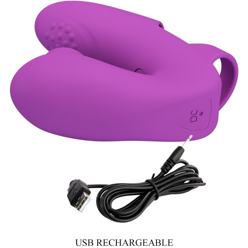 PRETTY LOVE - ATHENA FINGER VIBRATOR WITH CLITORIS STIMULATOR PURPLE - NOCTURNA DESIRES