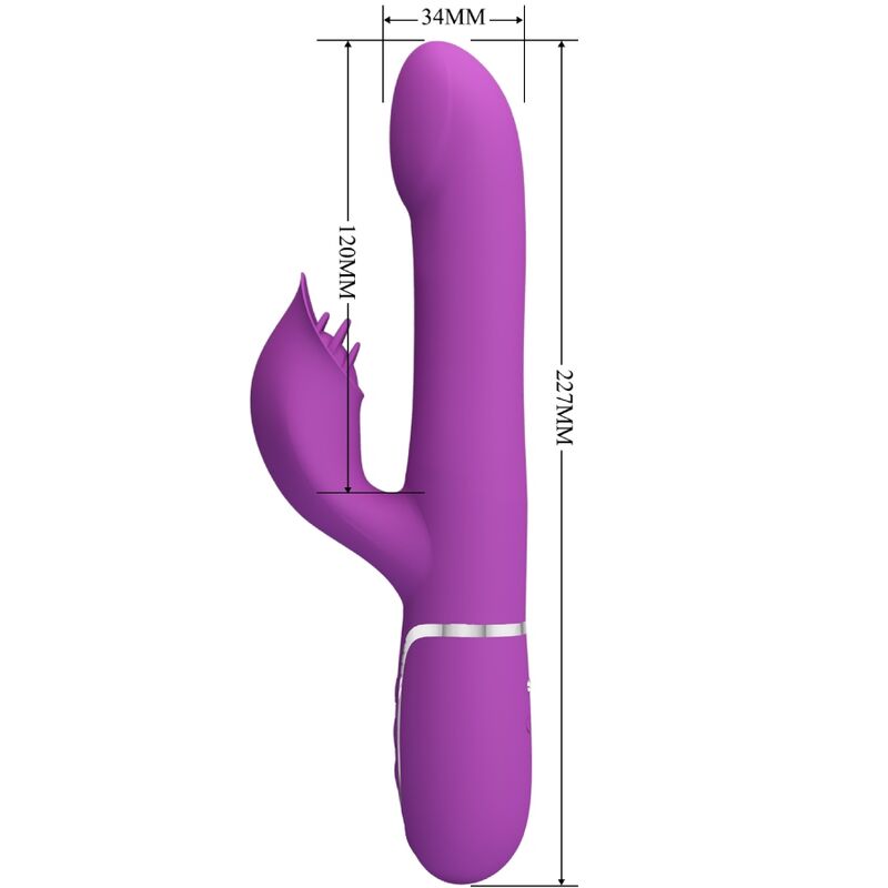 PRETTY LOVE - 4 IN 1 MULTIFUNCTION VIBRATOR & STIMULATOR PURPLE - NOCTURNA DESIRES