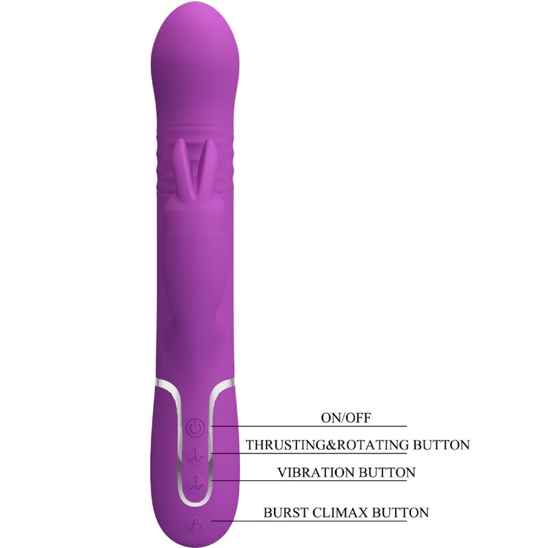 PRETTY LOVE - COALE 4 IN 1 MULTIFUNCTION RABBIT VIBRATOR PURPLE - NOCTURNA DESIRES