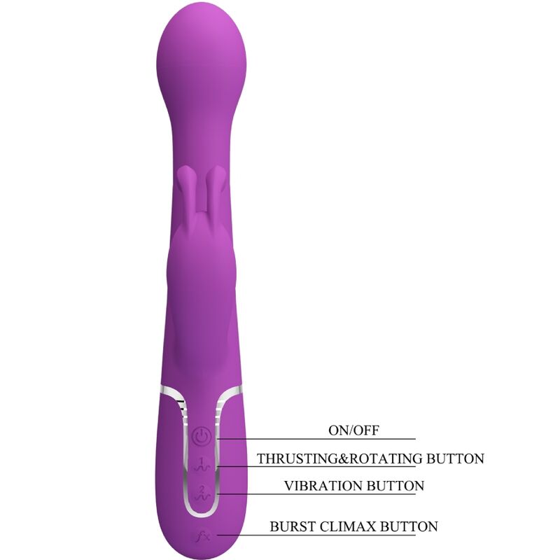 PRETTY LOVE - DEJON 3 IN 1 MULTIFUNCTION RABBIT VIBRATOR PURPLE - NOCTURNA DESIRES