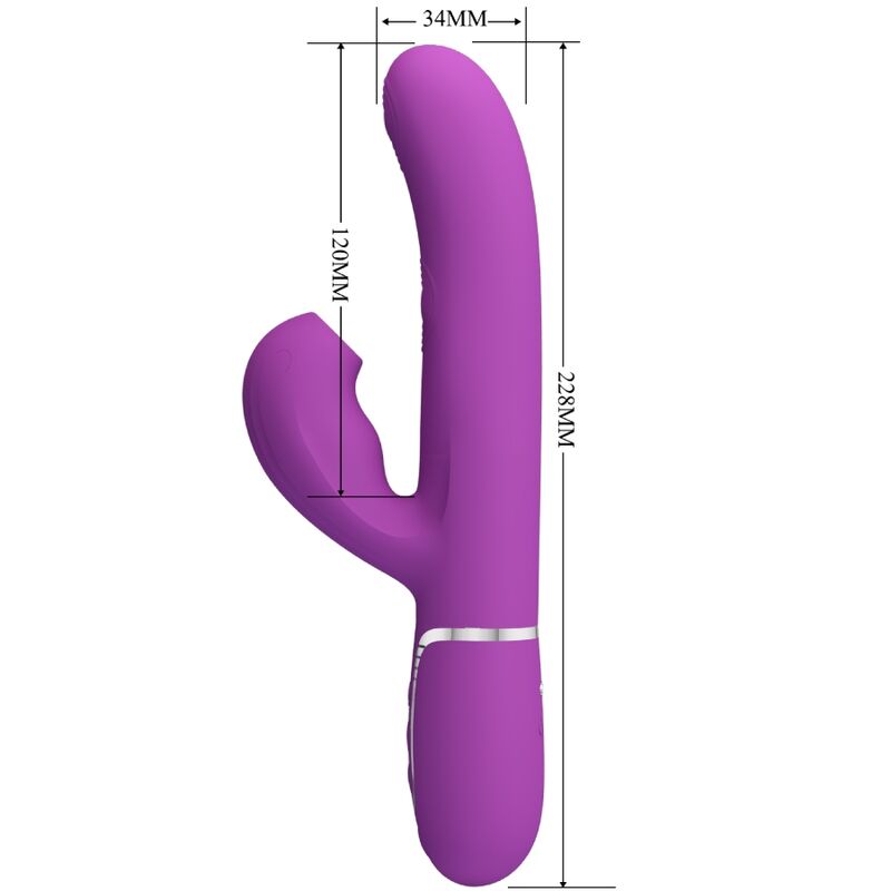 PRETTY LOVE - PERLITA 3 IN 1 MULTIFUNCTION RABBIT VIBRATOR PURPLE - NOCTURNA DESIRES