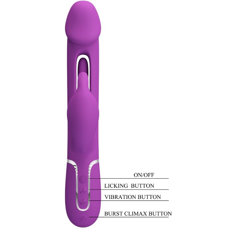 PRETTY LOVE - KAMPAS 3 IN 1 MULTIFUNCTION RABBIT VIBRATOR PURPLE - NOCTURNA DESIRES