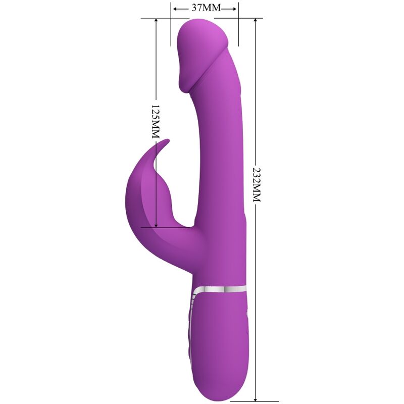 PRETTY LOVE - KAMPAS 3 IN 1 MULTIFUNCTION RABBIT VIBRATOR PURPLE - NOCTURNA DESIRES