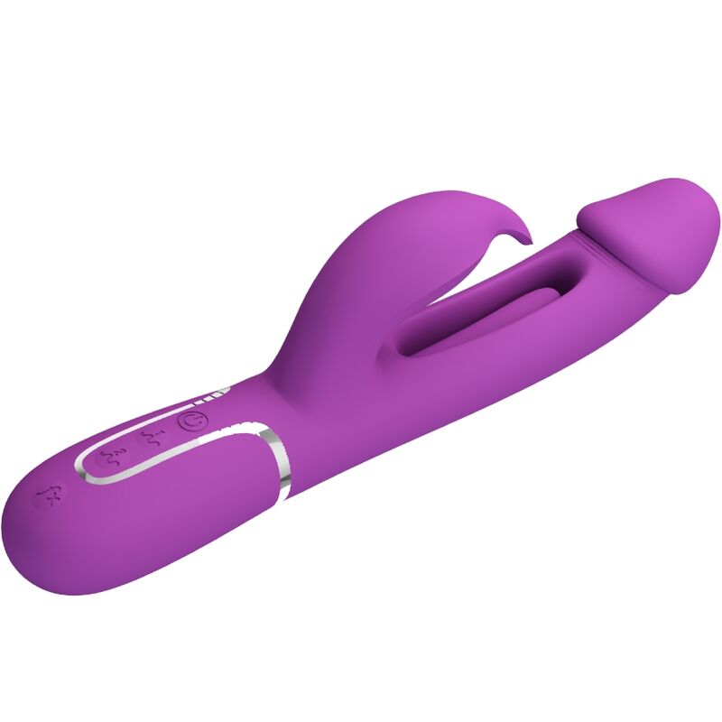PRETTY LOVE - KAMPAS 3 IN 1 MULTIFUNCTION RABBIT VIBRATOR PURPLE - NOCTURNA DESIRES