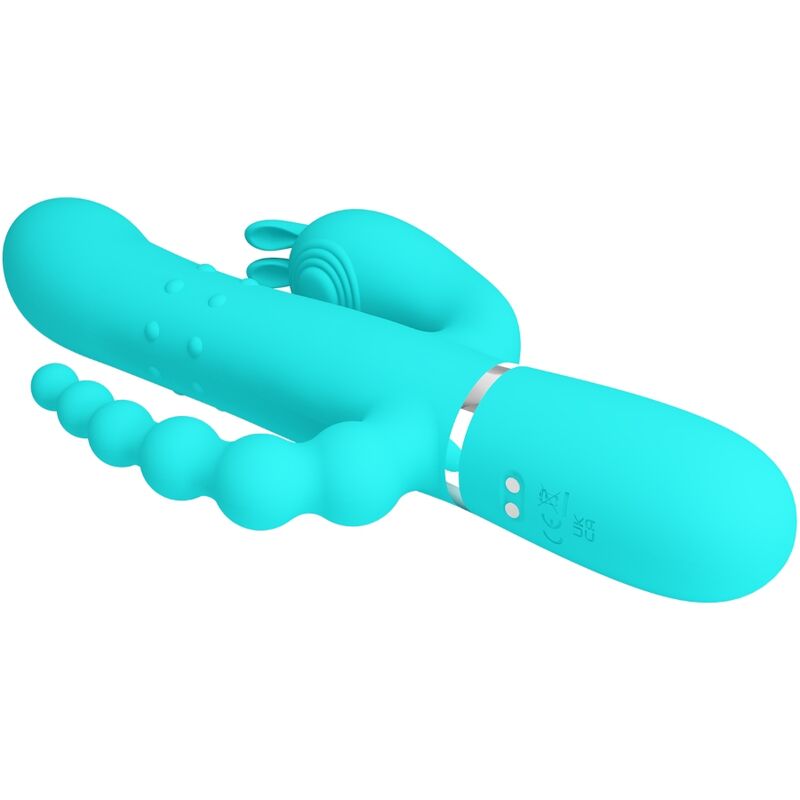 PRETTY LOVE - CAMMY 4 IN 1 MULTIFUNCTION TRIPPLE RABBIT VIBRATOR BLUE - NOCTURNA DESIRES