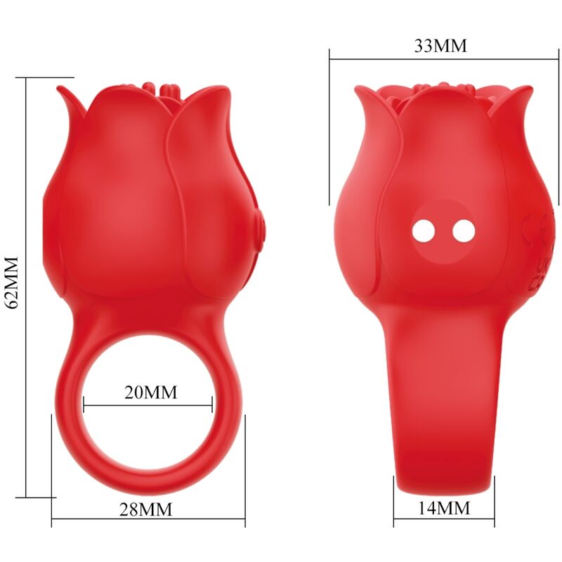 PRETTY LOVE - JAE ROSE SHAPED FINGER VIBRATOR 10 VIBRATIONS RED - NOCTURNA DESIRES