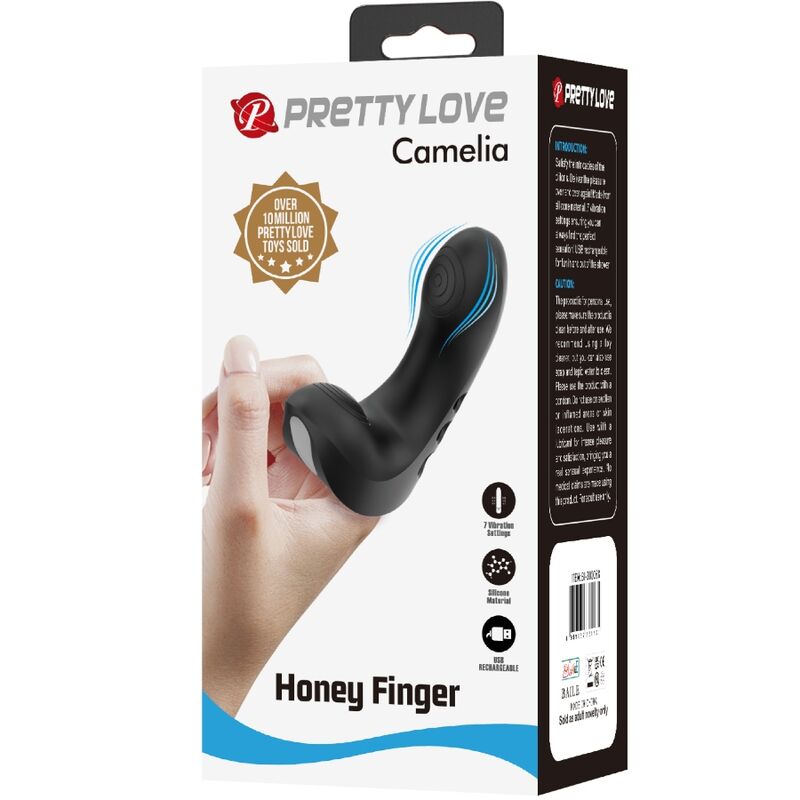 PRETTY LOVE - CAMELIA FINGER VIBRATOR 7 VIBRATIONS BLACK - NOCTURNA DESIRES