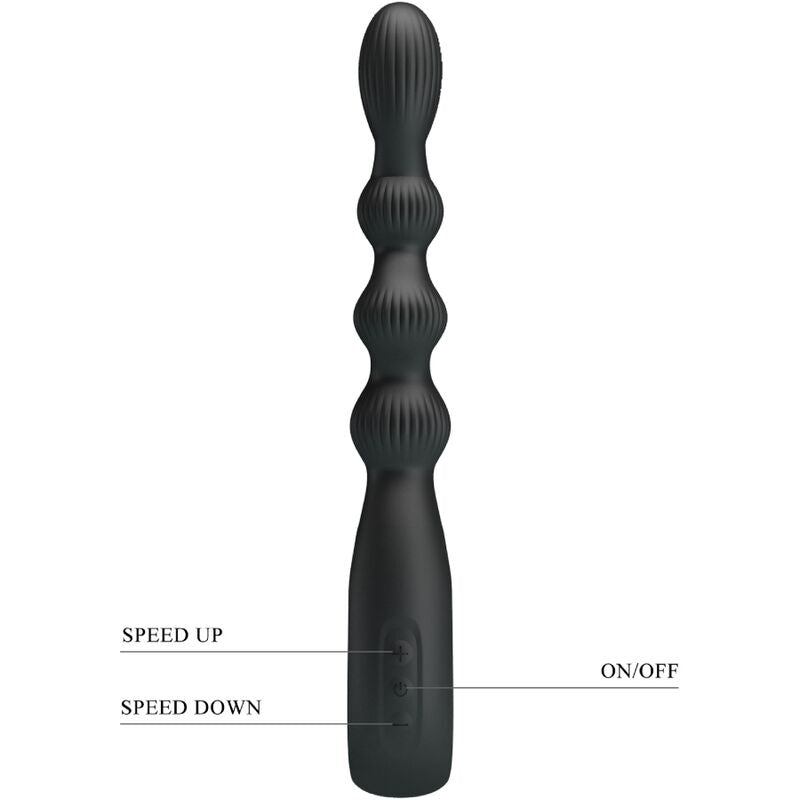 PRETTY LOVE - FEDERER ANAL VIBRATOR 12 VIBRATIONS BLACK - NOCTURNA DESIRES
