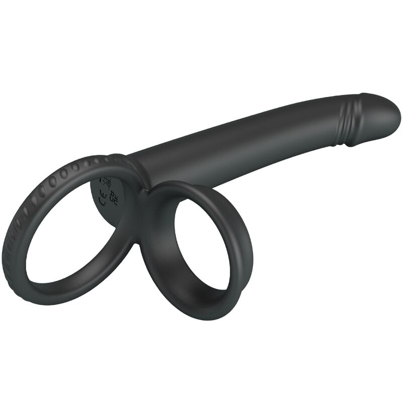 PRETTY LOVE - DILLION DOUBLE PENETRATION DOUBLE COCK RING BLACK - NOCTURNA DESIRES