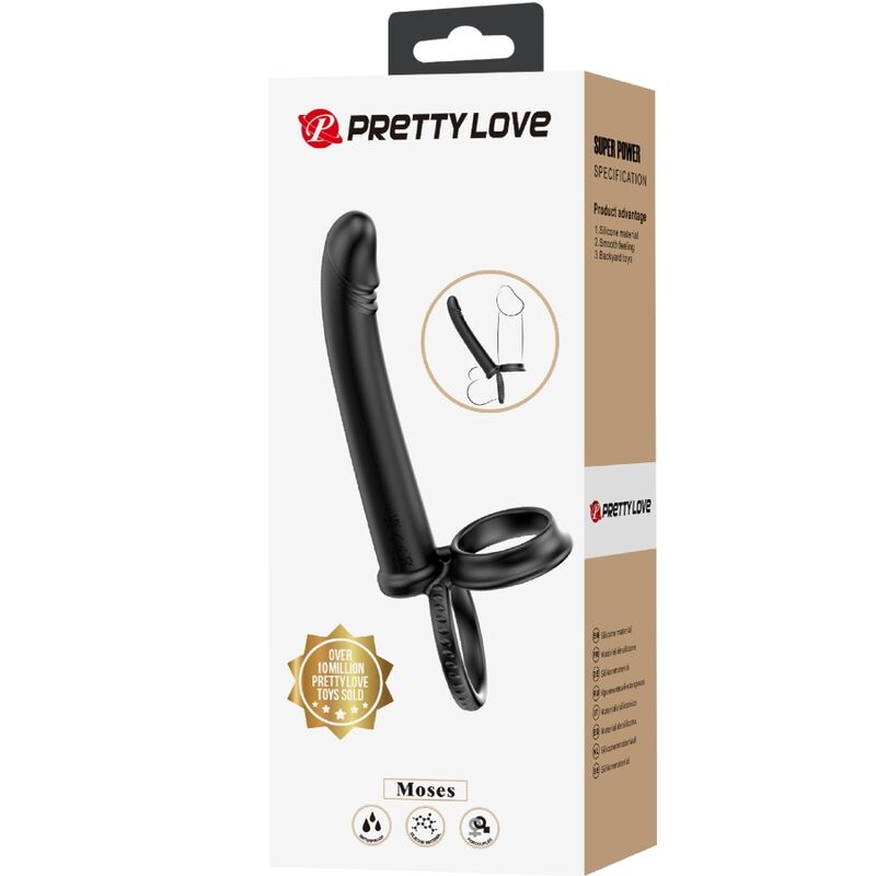 PRETTY LOVE - DILLION DOUBLE PENETRATION DOUBLE COCK RING BLACK - NOCTURNA DESIRES