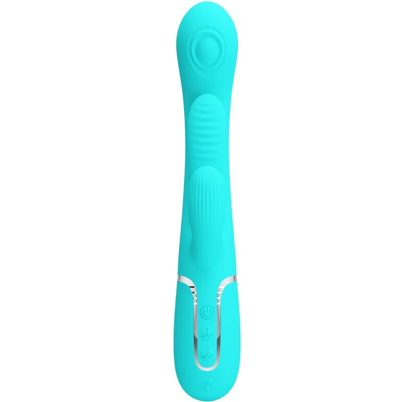 PRETTY LOVE - SHANIA TRIPLE RABBIT MULTIFUNCTION VIBRATOR 3 IN 1 BLUE - NOCTURNA DESIRES
