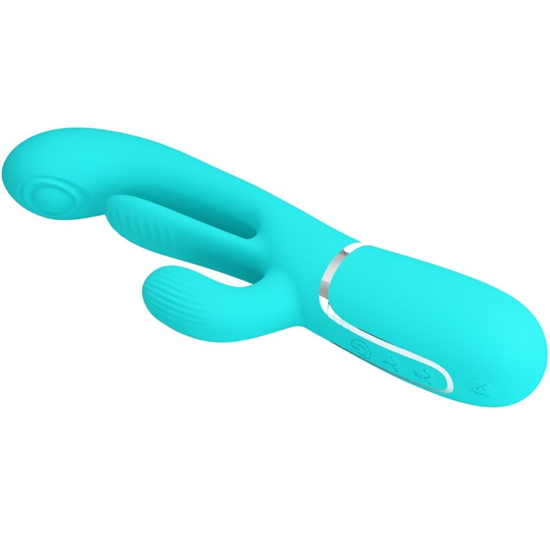 PRETTY LOVE - SHANIA TRIPLE RABBIT MULTIFUNCTION VIBRATOR 3 IN 1 BLUE - NOCTURNA DESIRES