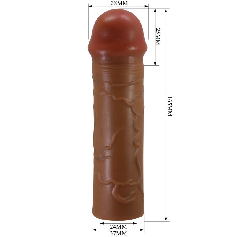 PRETTY LOVE - NILE PENIS SLEEVE WITH 2.5 CM EXTENSION MULATTO - NOCTURNA DESIRES