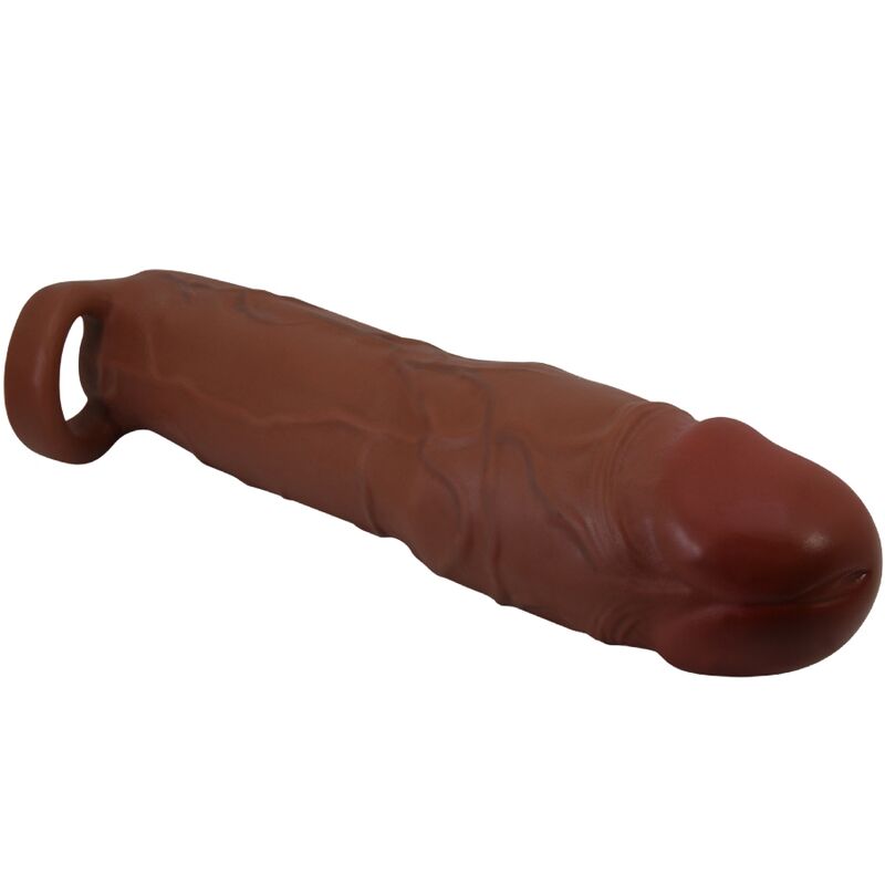 PRETTY LOVE - GERD PENIS SLEEVE WITH 7.6 CM EXTENSION MULATTO - NOCTURNA DESIRES