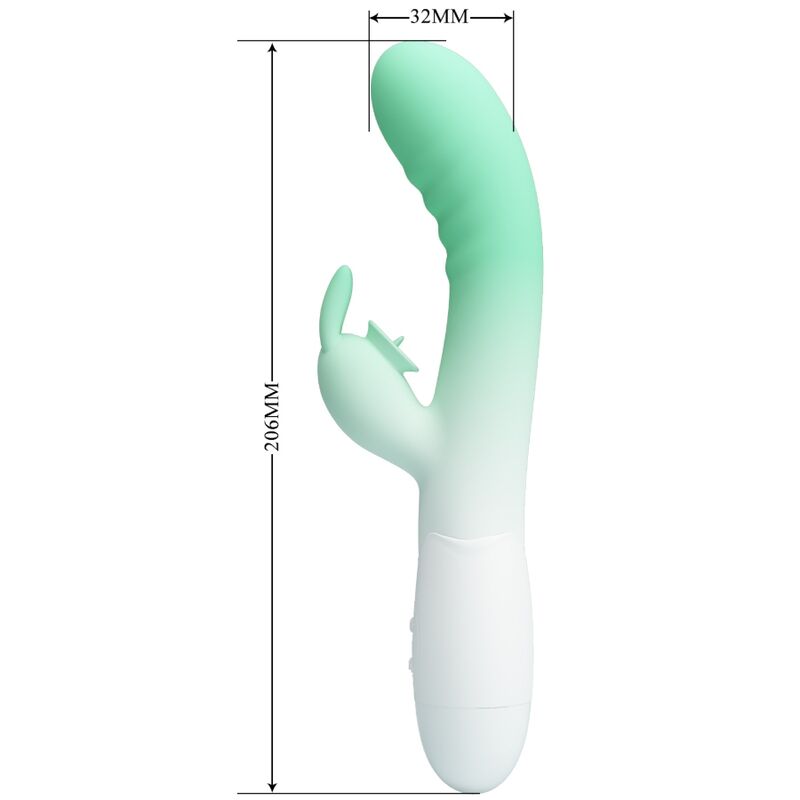 PRETTY LOVE - CERBERUS RABBIT VIBRATOR 3O VIBRATIONS GREEN - NOCTURNA DESIRES