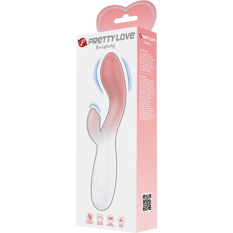 PRETTY LOVE - BRIGHTY G-SPOT VIBRATOR + CLITORIS STIMULATOR 30 VIBRATIONS PINK - NOCTURNA DESIRES