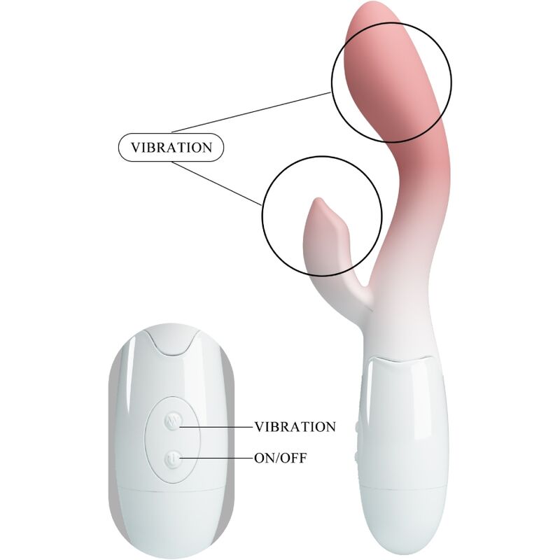 PRETTY LOVE - BRIGHTY G-SPOT VIBRATOR + CLITORIS STIMULATOR 30 VIBRATIONS PINK - NOCTURNA DESIRES
