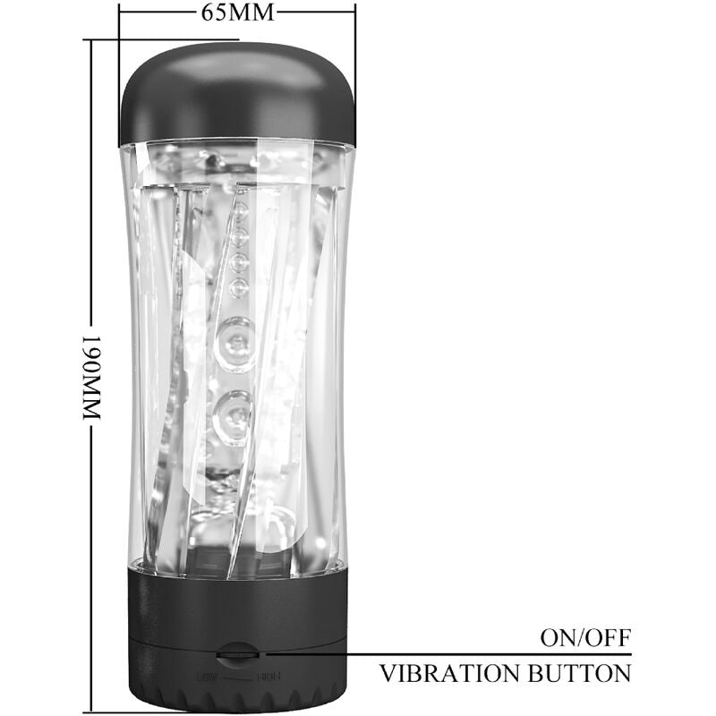 PRETTY LOVE - TAMARA MALE MASTURBATOR MULTI-SPEED VIBRATOR BLACK - NOCTURNA DESIRES