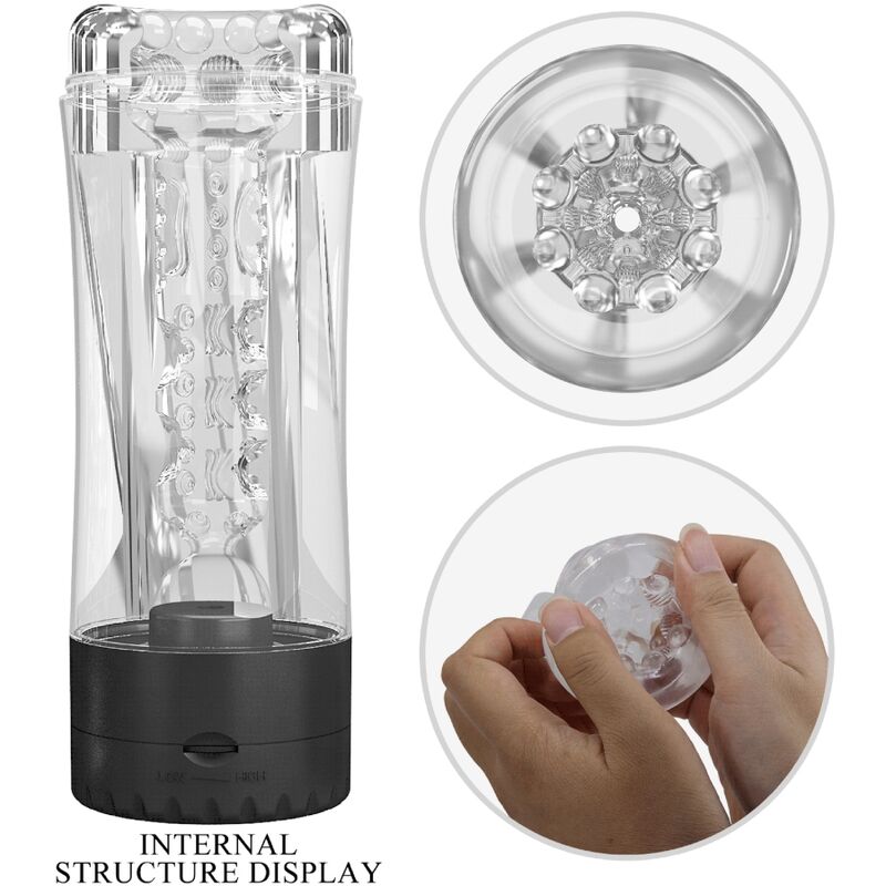 PRETTY LOVE - TAMARA MALE MASTURBATOR MULTI-SPEED VIBRATOR BLACK - NOCTURNA DESIRES