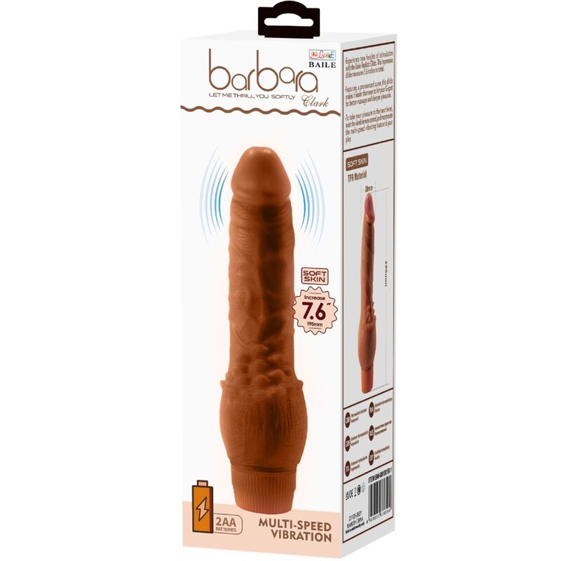 BAILE - BARBARA REALISTIC VIBRATOR 19.5 CM MULATTO - NOCTURNA DESIRES