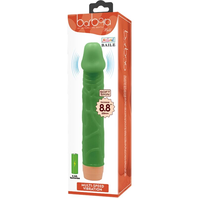 BAILE - BILL REALISTIC VIBRATOR 22.5 CM GREEN - NOCTURNA DESIRES