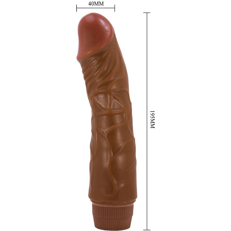 BAILE - JEFF REALISTIC VIBRATOR 19.5 CM MULATTO - NOCTURNA DESIRES