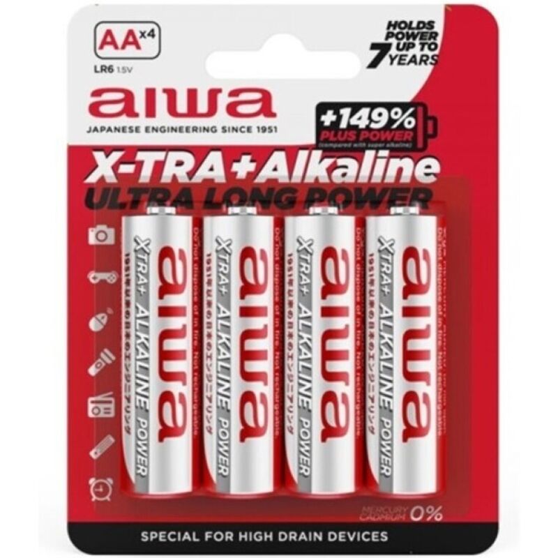 AIWA - X-TRA ALKALINE AA ALKALINE BATTERY LR6 BLISTER*4 - NOCTURNA DESIRES