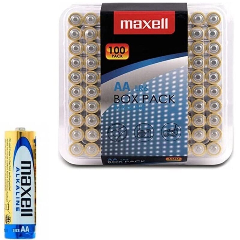 MAXELL - ALKALINE BATTERY AA LR6 PACK*100 BATTERIES - NOCTURNA DESIRES