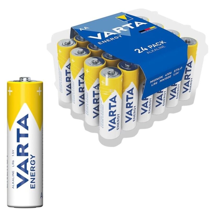 VARTA - ENERGY ALKALINE BATTERY AA LR6 PACK*24 BATTERIES - NOCTURNA DESIRES