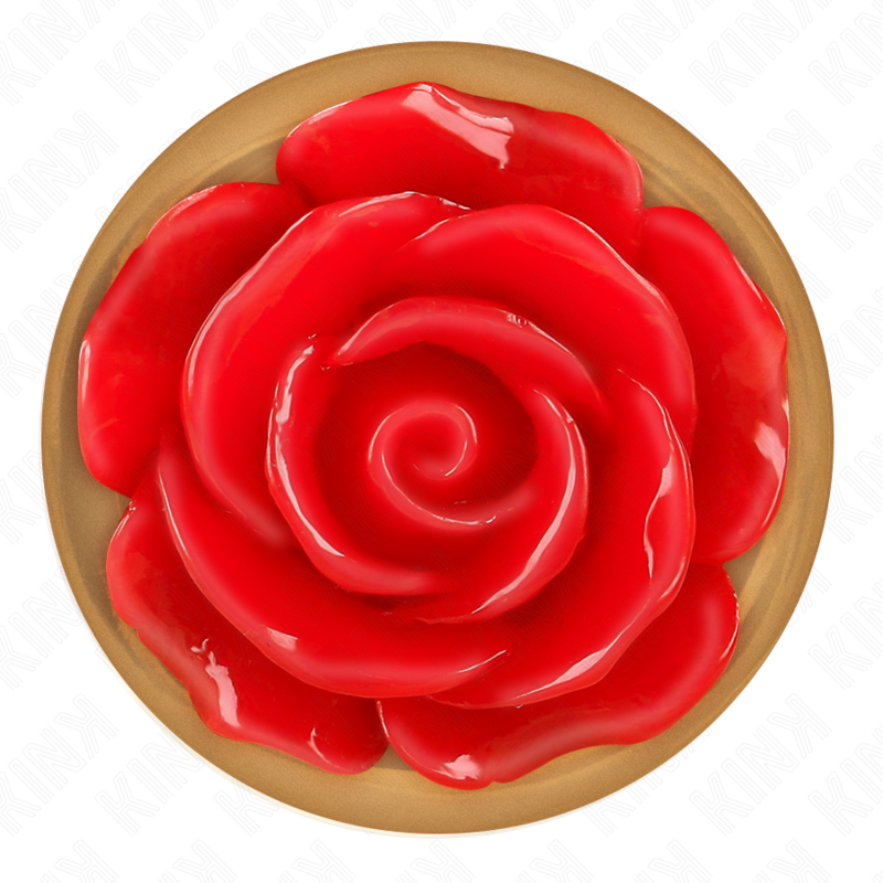 KINK - PINK GOLD ANAL PLUG WITH RED ROSE M - NOCTURNA DESIRES