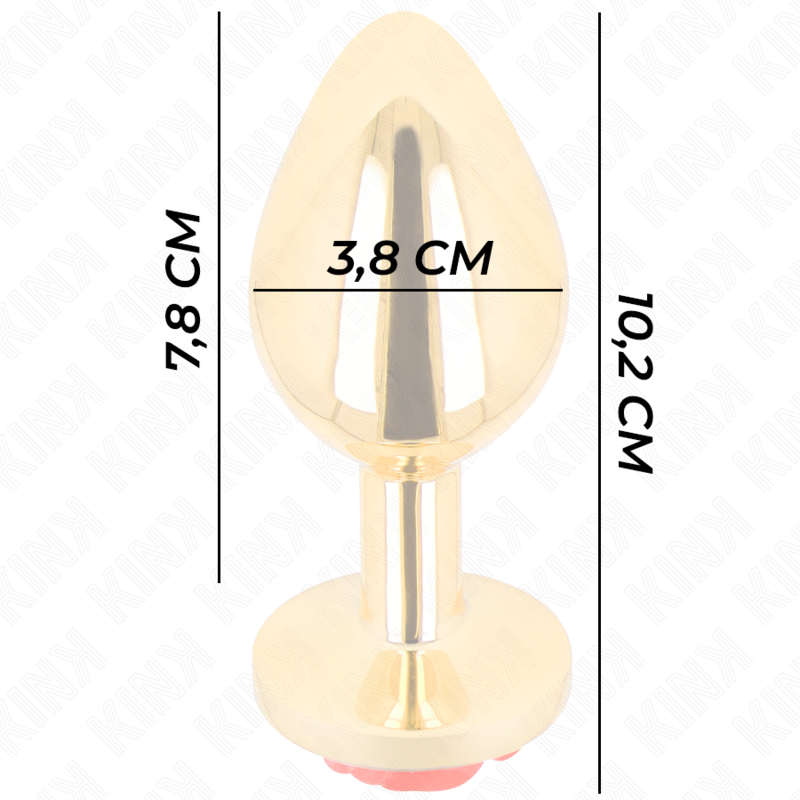 KINK - PLUG ANAL GOLD ROSE RED SIZE L - NOCTURNA DESIRES