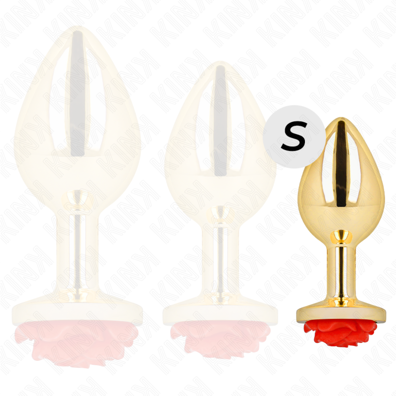 KINK - PLUG ANAL GOLD ROSE RED SIZE S - NOCTURNA DESIRES