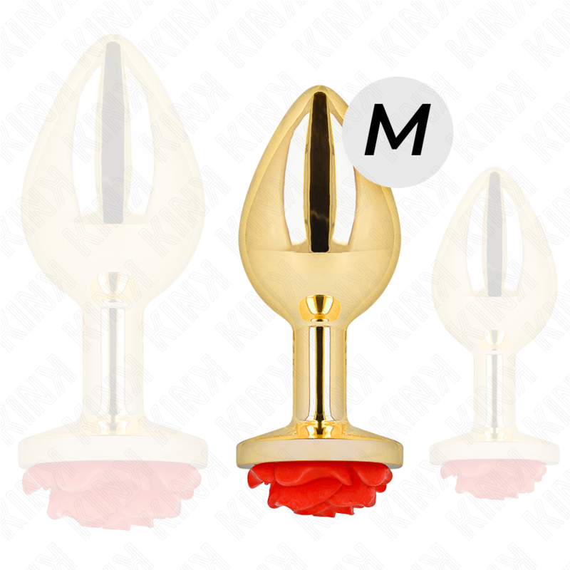 KINK - PLUG ANAL GOLD ROSE RED SIZE M - NOCTURNA DESIRES